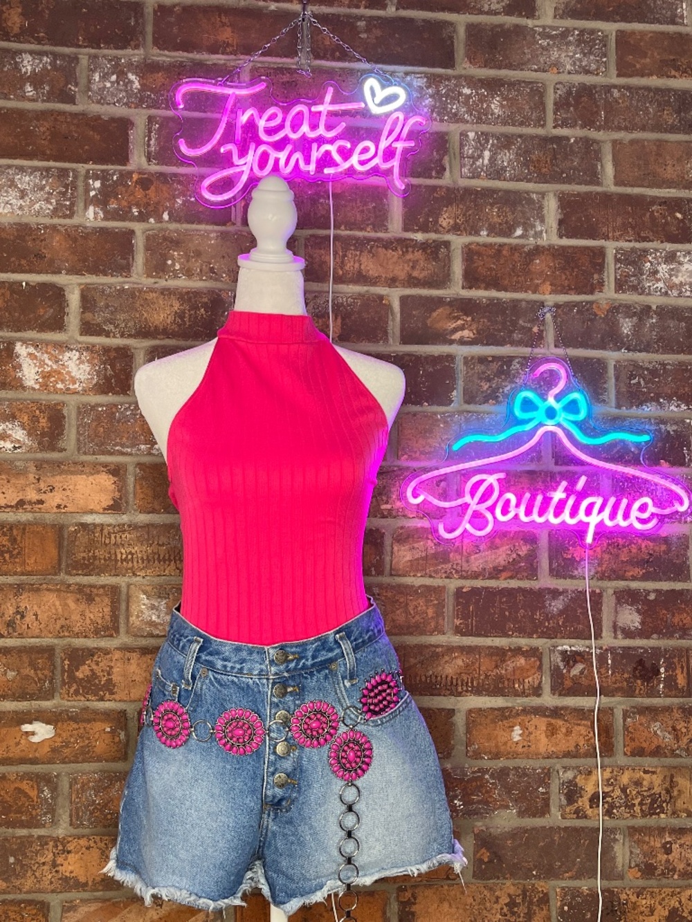 Denim Button-Fly Shorts